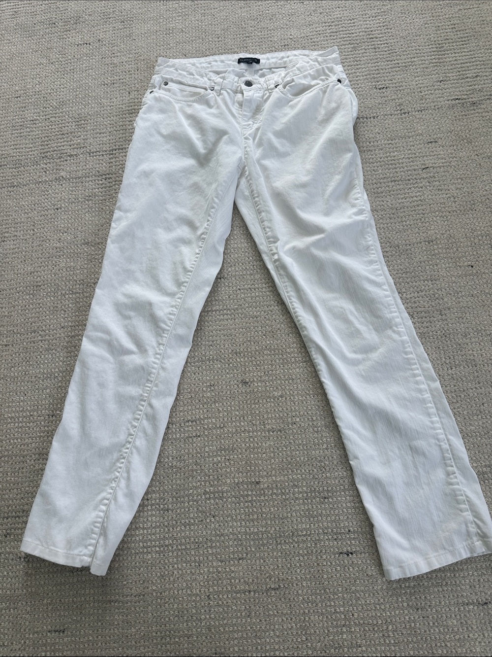 Eileen Fisher White High-Rise Pants; organic cotton; SZ 4